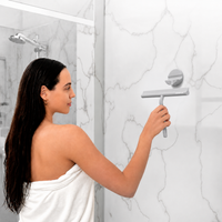 Duschabzieher 28 cm mit magnetischer Wandhalterung und Silikonlippe