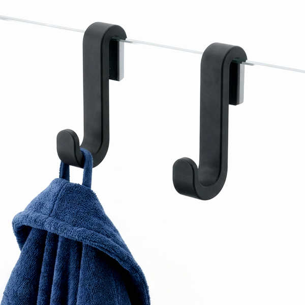 Shower Door Hook 2-Pack with Silicone Coating