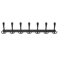 Wandgarderobe mit 21 Haken – Schwarz