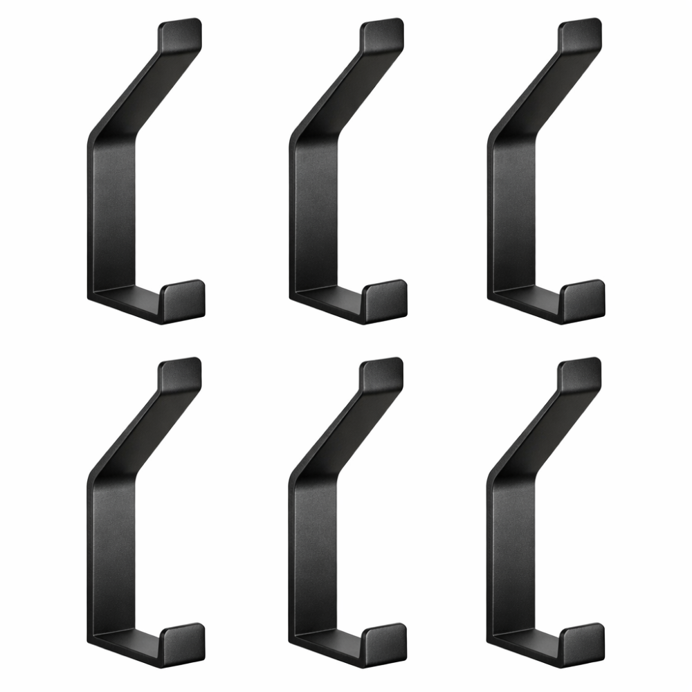 Dubbele Wandhaak van Aluminium in 6-Pack, Schroefmontage