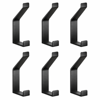 Dubbele Wandhaak van Aluminium in 6-Pack, Schroefmontage