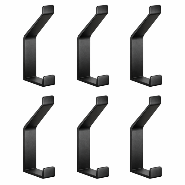 Dual Hook Wall Mount 6-Pack, Aluminum Design