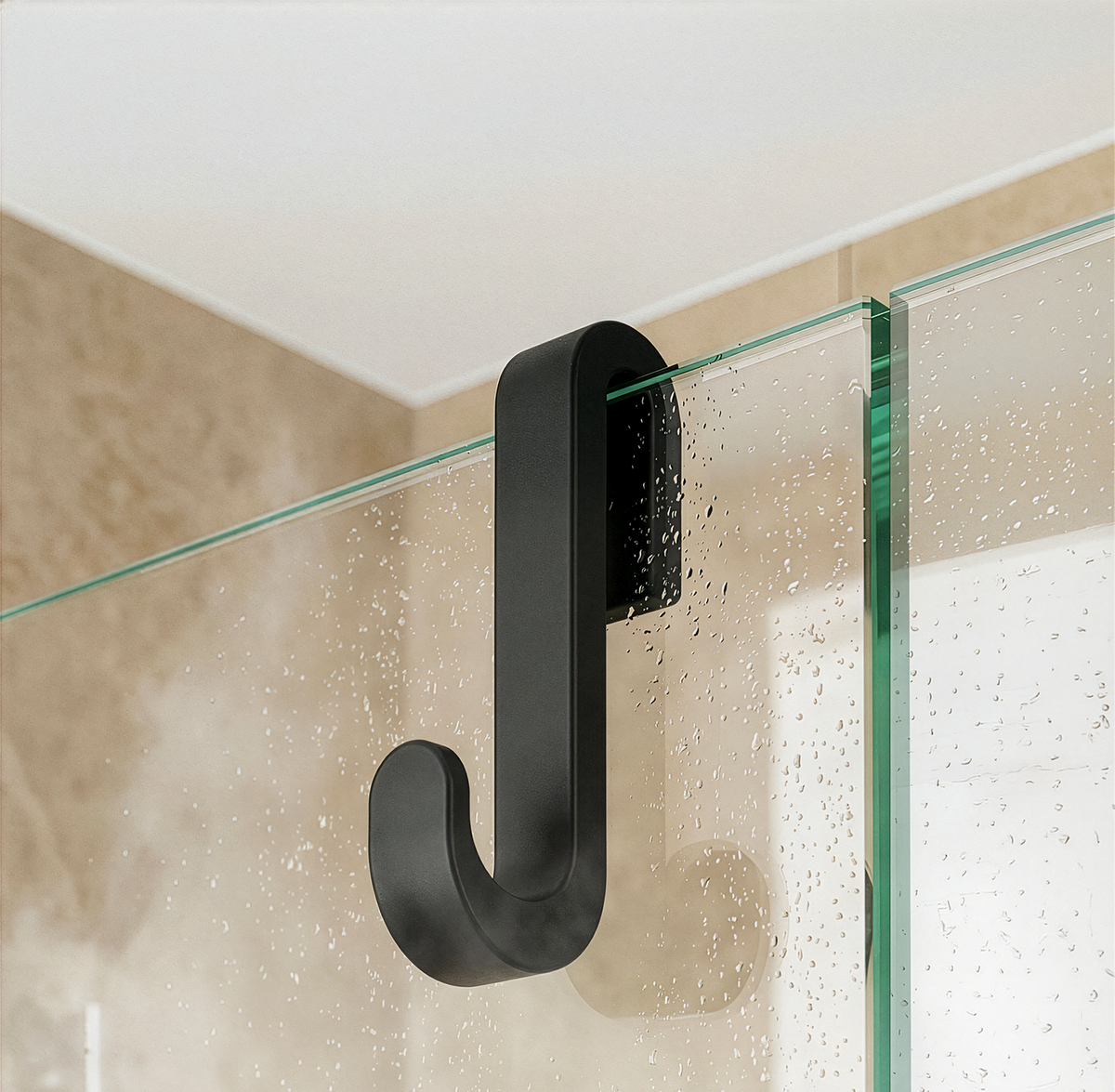 Shower Door Hook 2-Pack with Silicone Coating