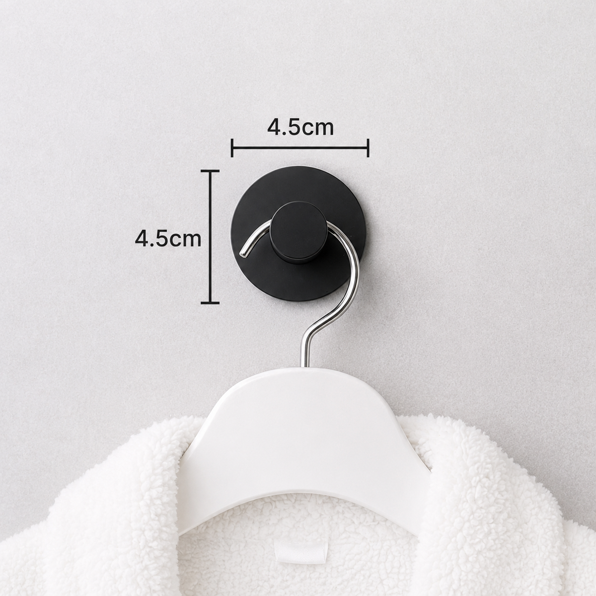 Selbstklebende Edelstahl-Wandhaken mit runder Basis, 6er-Set, bis 5 kg