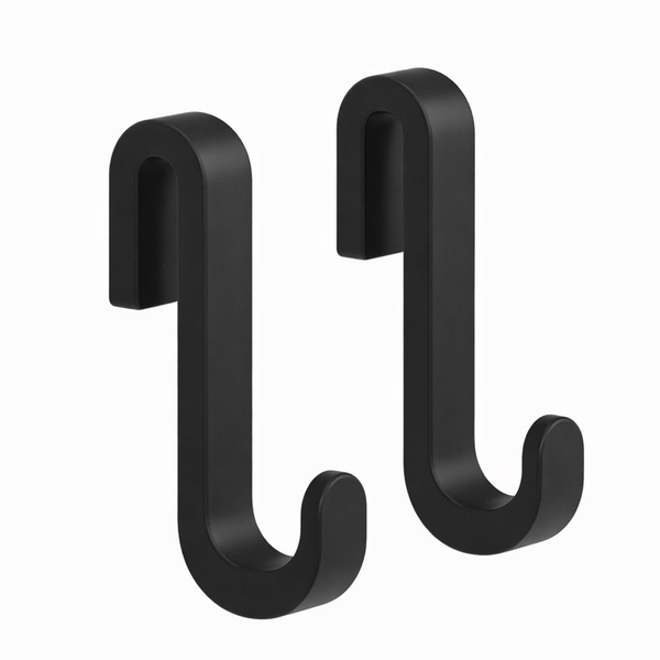 Set van 2 Siliconen Douchedeur Haken - Zwart