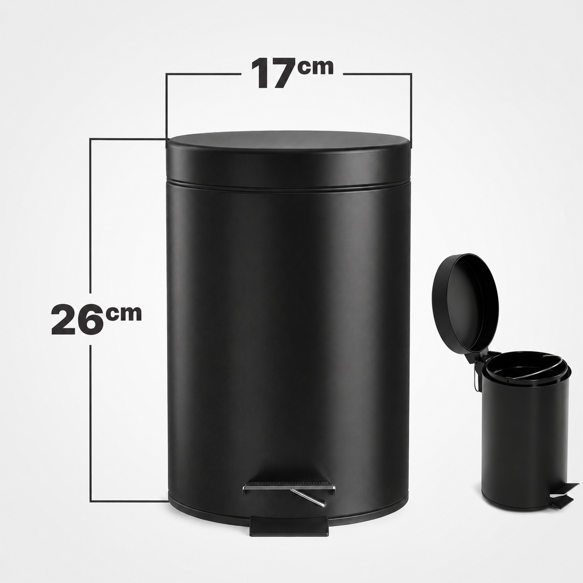 Pedaalemmer 3 liter met softclose deksel en uitneembare binnenemmer