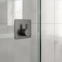 Wandhaak met vierkant basis zwart, zelfklevend, set van 6 stuks