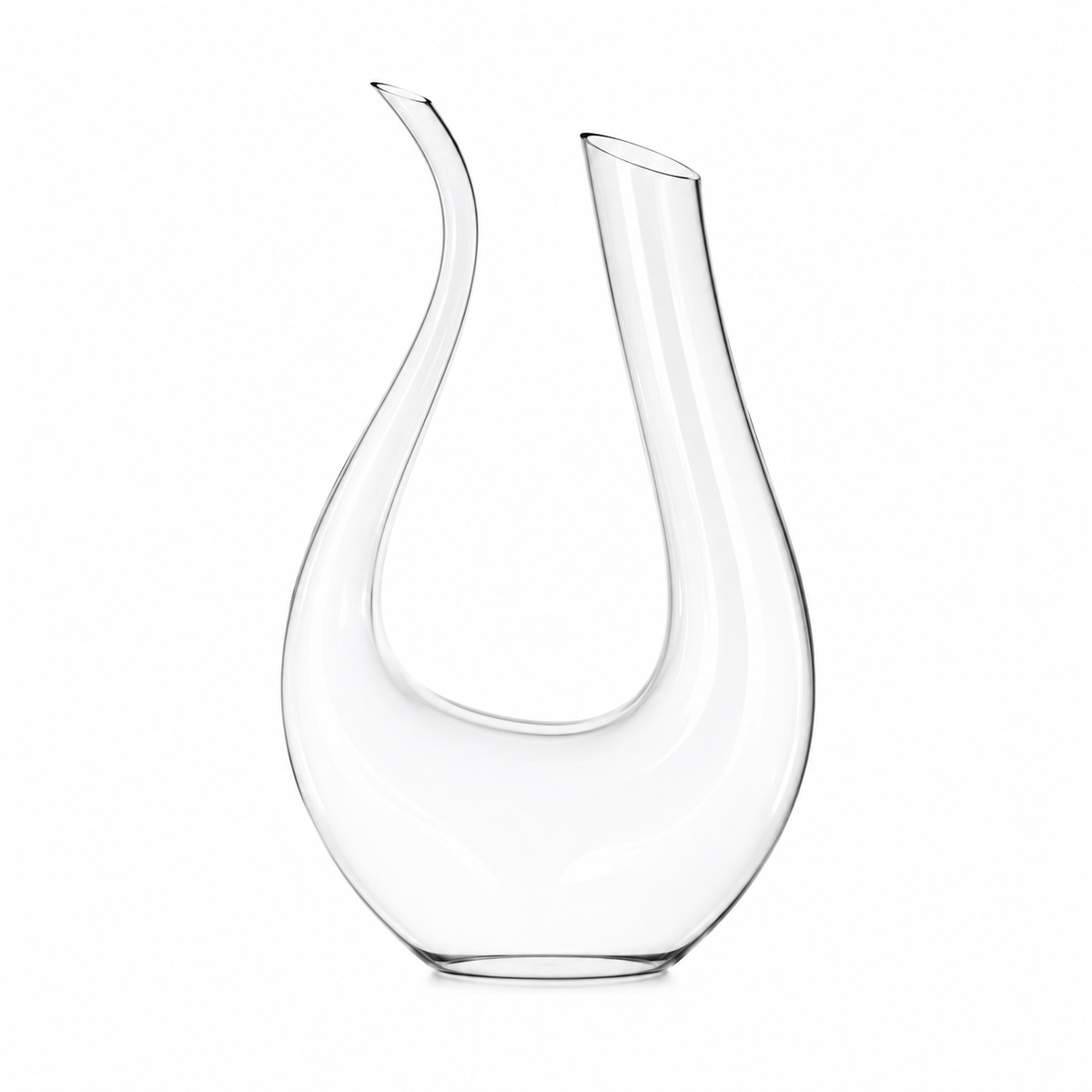 Wijndecanteerkaraf U vorm 1,5 liter, handgeblazen glas