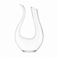 Wijndecanteerkaraf U vorm 1,5 liter, handgeblazen glas