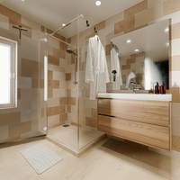 Minismus Badkamer Essentials Bundel – Streeploze Douchewisser, Siliconen Scheermeshouder, 2x Douchedeurhaken en Snel Droog Diatomiet Badmat – Compleet en Stijlvol voor