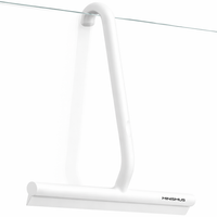 Bathroom Squeegee with Built-In Hook and Durable Silicone Blade, 21cm