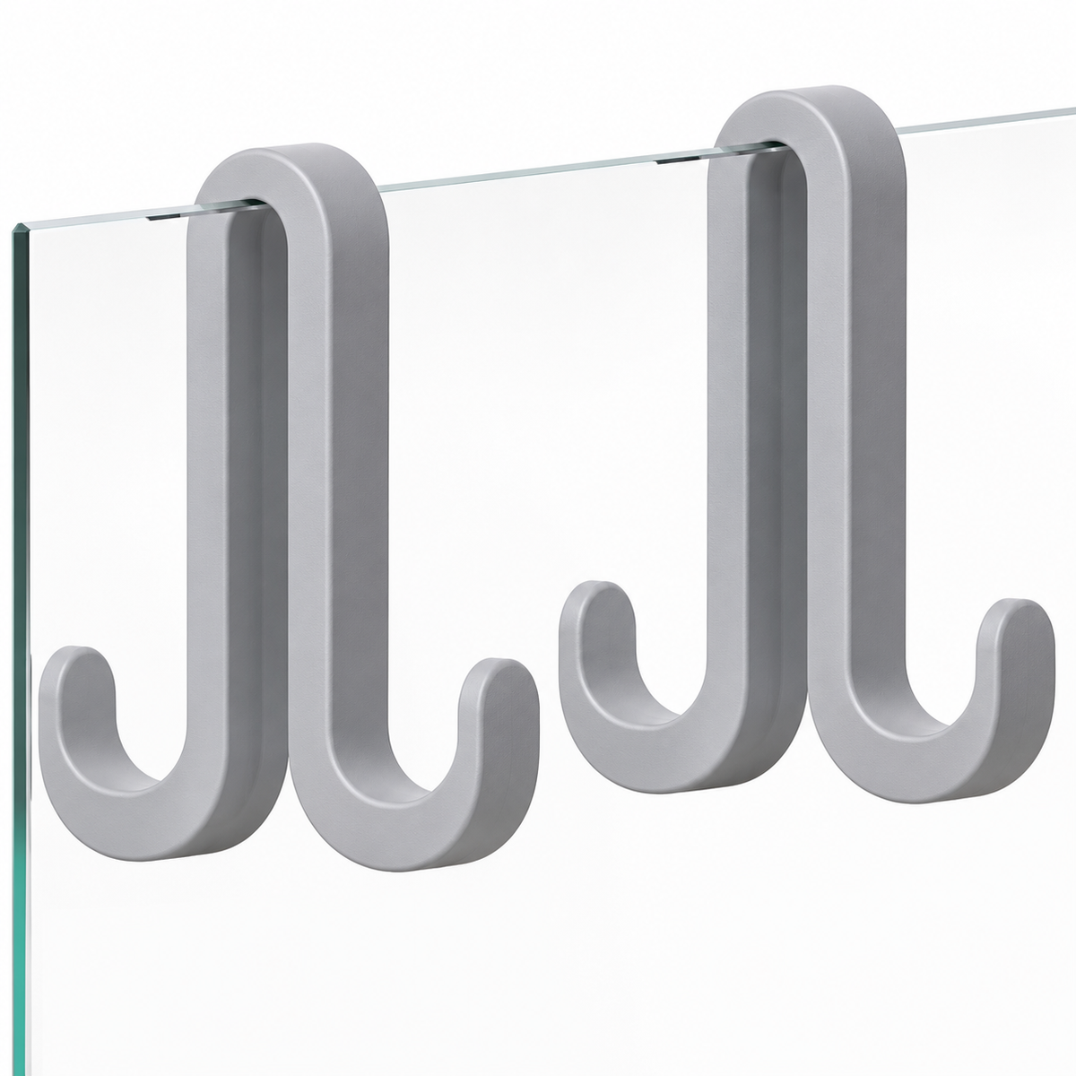 2-pack dubbele siliconen douchedeurhaken