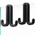 Doppelseitige Duschtürhaken mit Silikonbeschichtung, 2er-Set, für 6–10 mm Glas