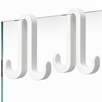 2-pack dubbele siliconen douchedeurhaken