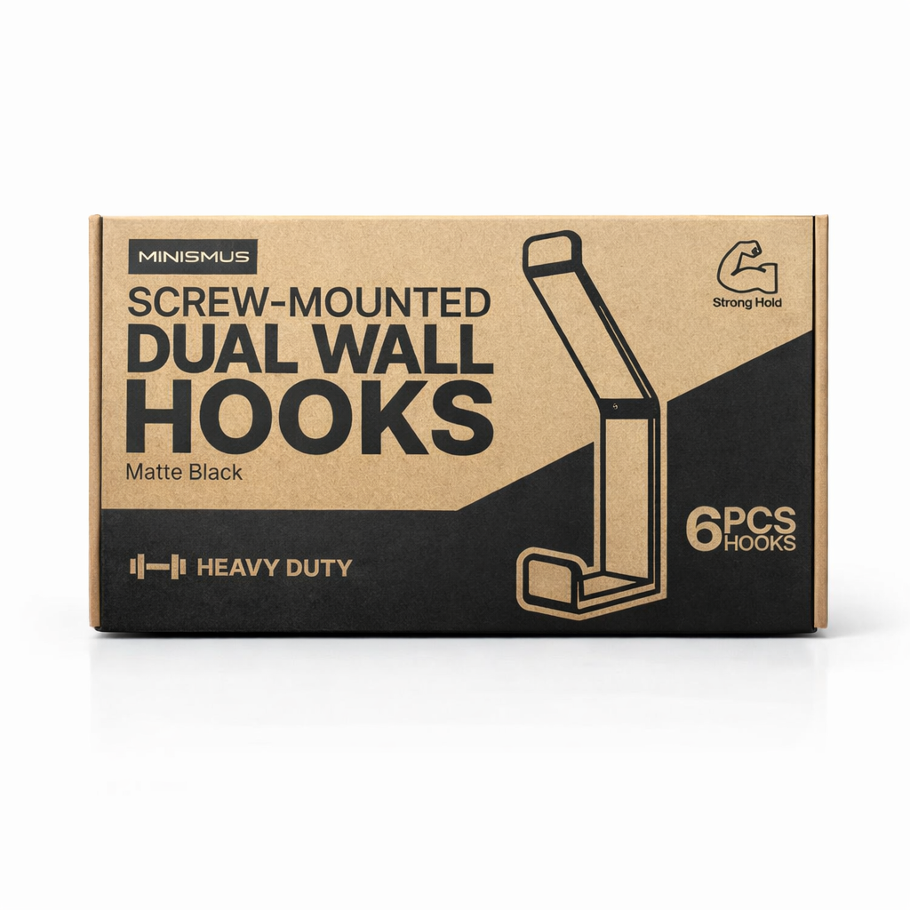 Dubbele Wandhaak van Aluminium in 6-Pack, Schroefmontage