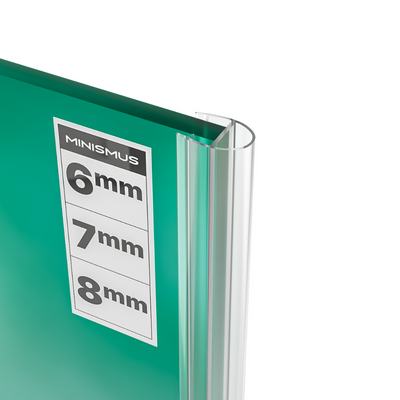 Vertikale Duschdichtung D-Profil 2×200 cm – Für 6–8 mm Glas
