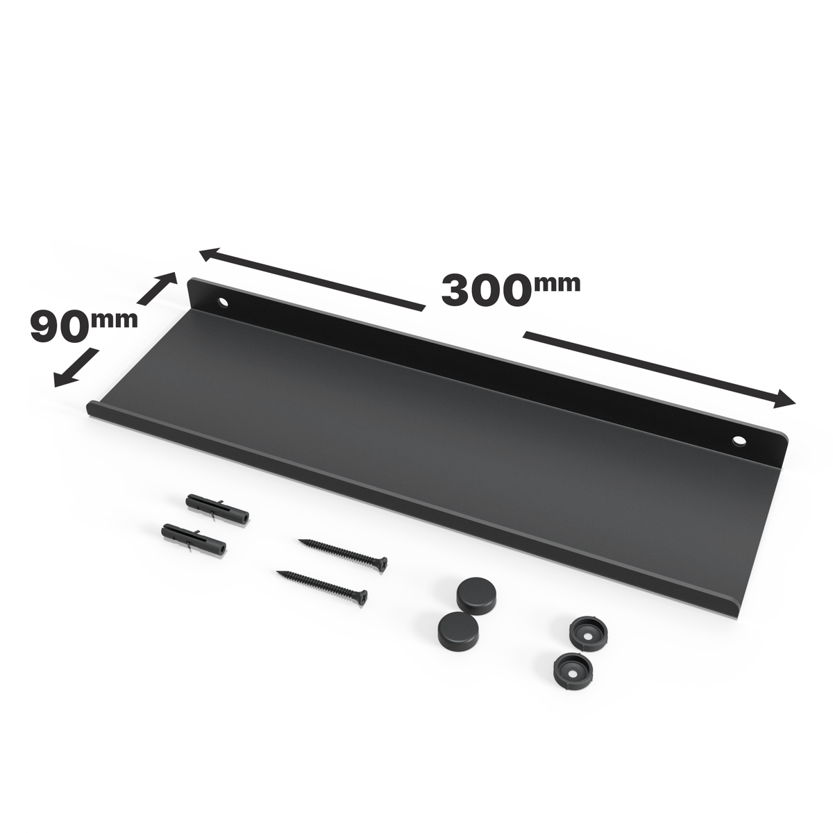 Floating Wall Shelf with Anti-Fall Edge, Rustproof and Space-Saving
