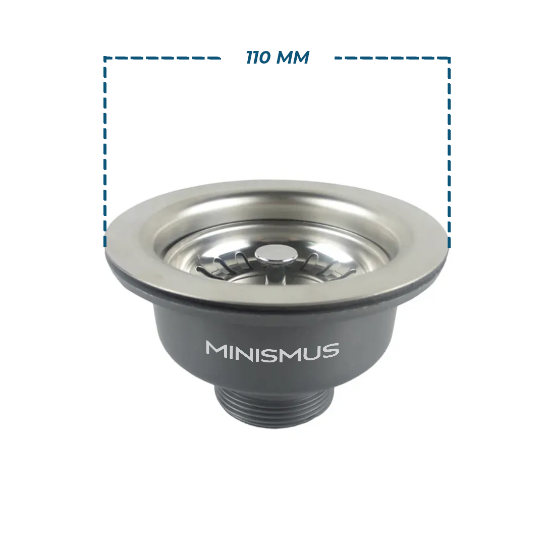 Spülenablauf mit Siebkörbchen – Ø110 mm (ohne Überlauf)