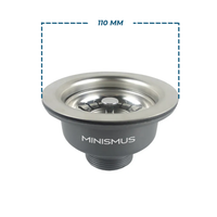 Gootsteenafvoer met Korfplug – Ø110mm, Zonder Overloop