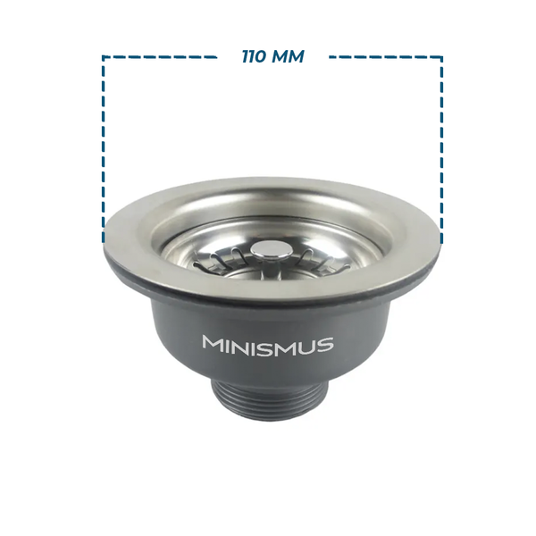 Gootsteenafvoer met Korfstop Ø110 mm Buitendiameter - Zonder Overloop