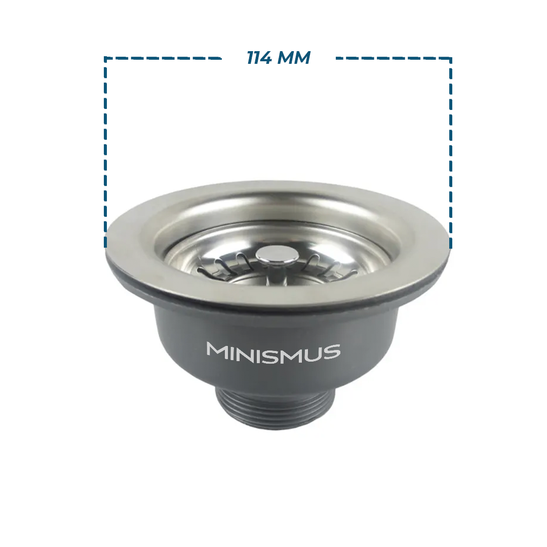 Sink Drain with Basket Plug – Ø114mm Outer Diameter (Without Overflow)