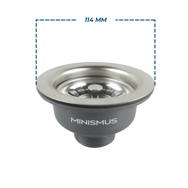 Gootsteenafvoer met Korfstop Ø114 mm Buitendiameter - Zonder Overloop